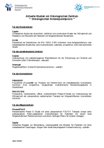 Studienbeschreibung Onkologische Schwerpunktpraxis